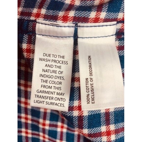 Duluth Trading Co Men's XL Tall Red & Blue Plaid Short Sleeve Button-Up Shirt - Picture 6 of 9